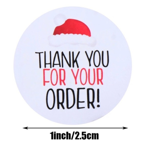 NEW Santa Hat Thank You Stickers Merry Christmas Holiday Posh Packages Packaging - Picture 5 of 8